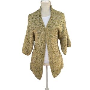 Little Lines Chunky knit Green Open front Cardigan‎ Sweater with Tie Belt